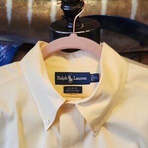 Ralph Lauren Blake Style 100% Cotton Butter Yellow Button Down Dress Shirt Sz XL